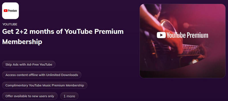 get youtube premium four month free trial
