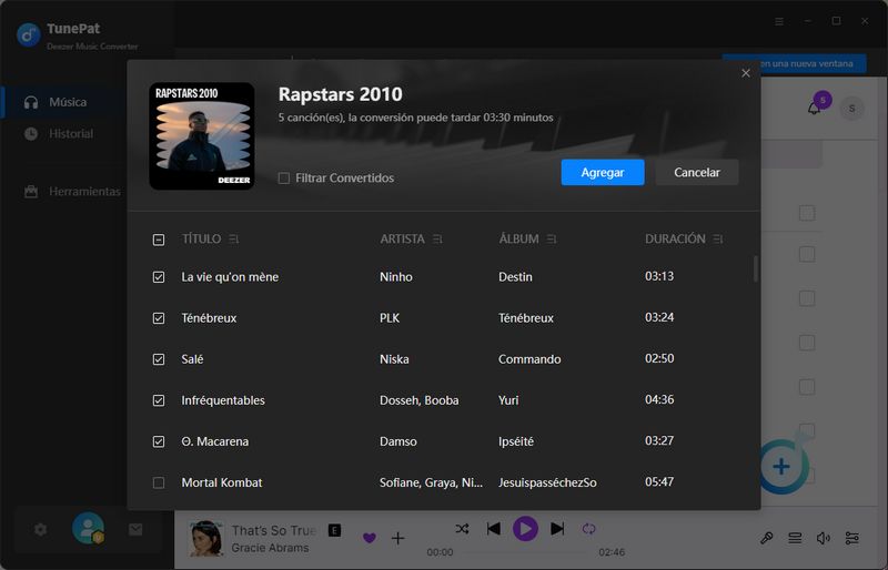 Seleccionar canciones