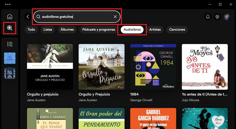 encontrar audiolibros gratis en spotify