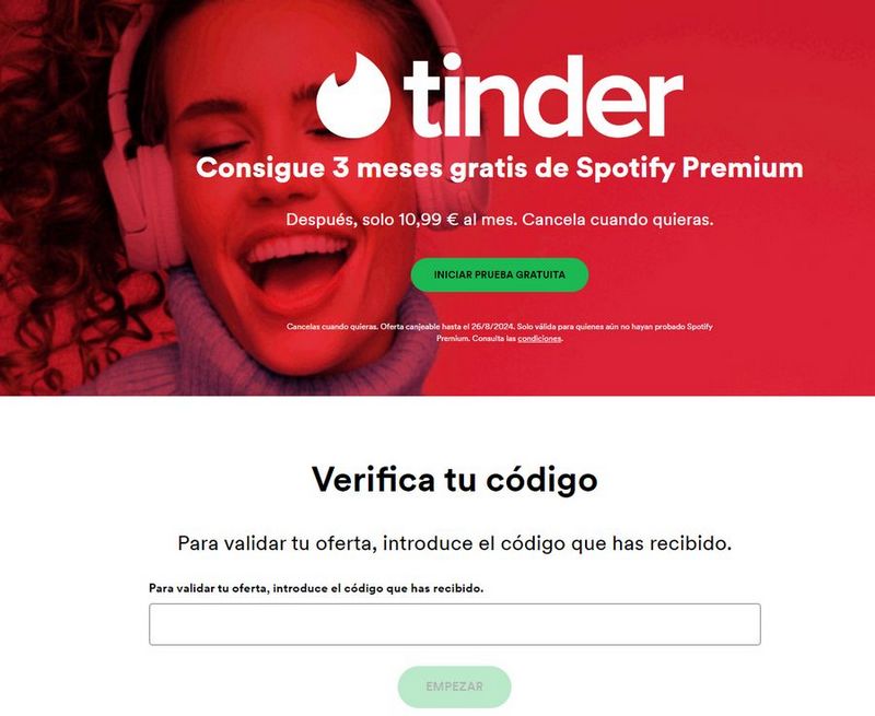 obtener spotify premium gratis a través de tinder