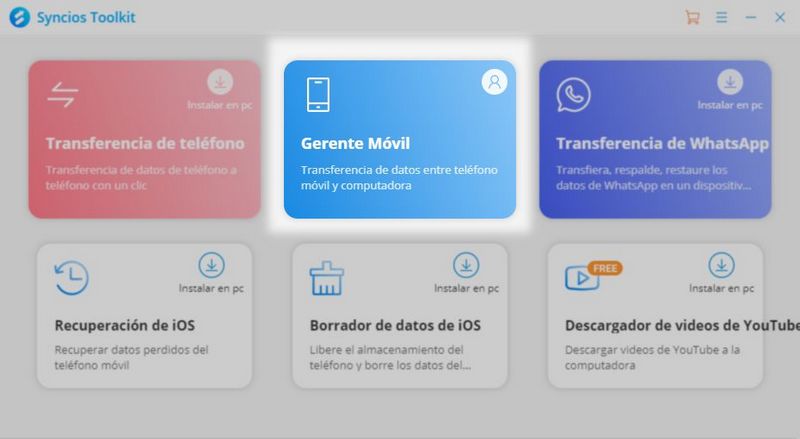 abrir Syncios Mobile Manager