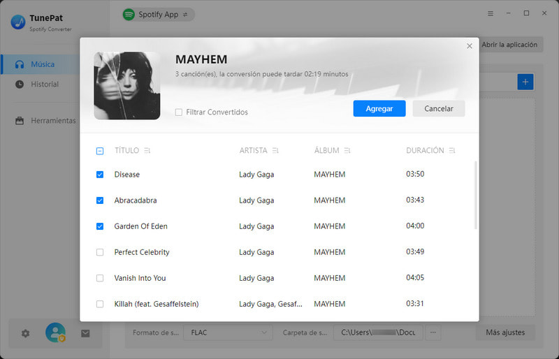 Personalizar configuración de salida