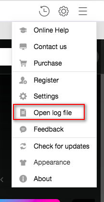 Open log file on TunePat Mac