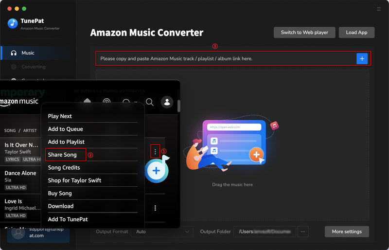 paste Amazon music url