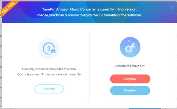 TunePat trial version limitation