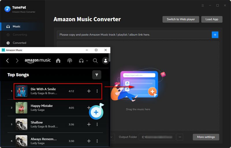 drag amazon music to tunepat