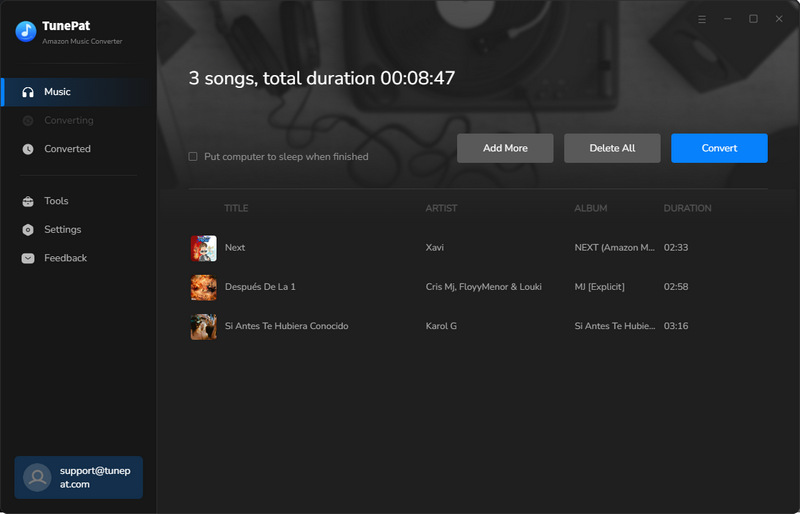 convert multiple amazon music playlists