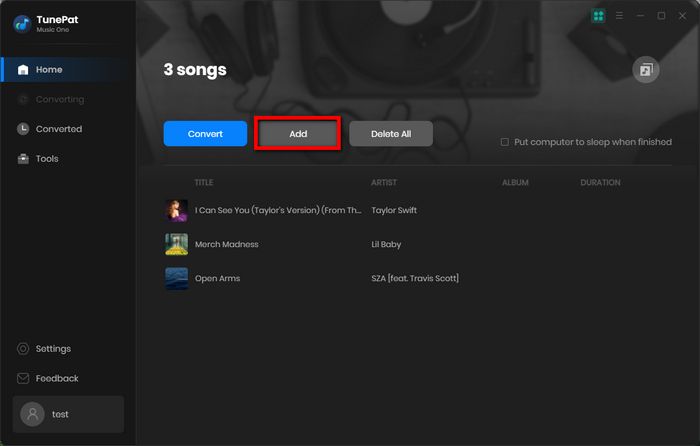 Add Amazon Music to task list