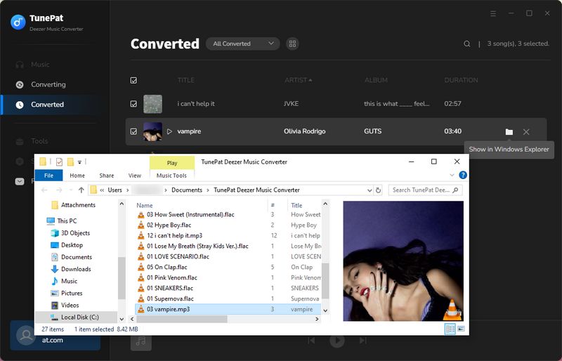 view converted songs