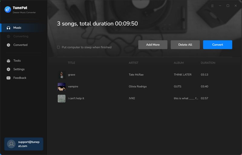 convert multiple deezer music playlists