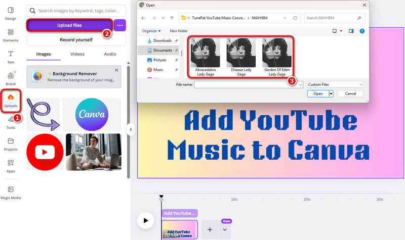 Add YouTube Music to Canva