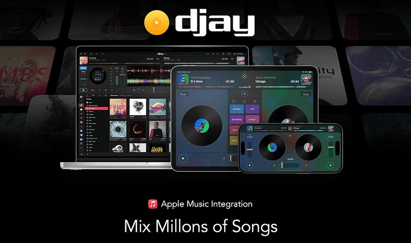 get apple music free via djay Pro