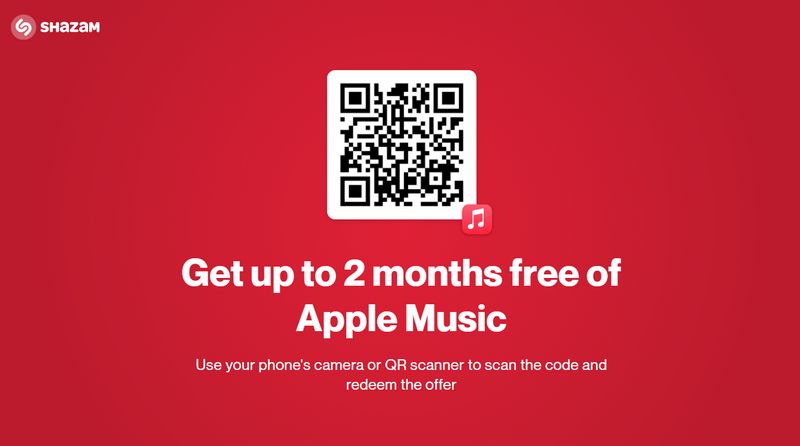 get apple music free via shazam