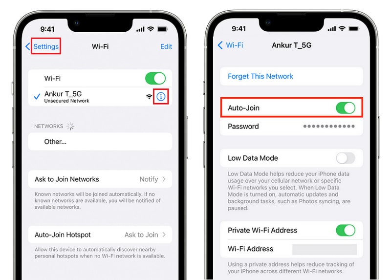 connect to network and auto join wifi