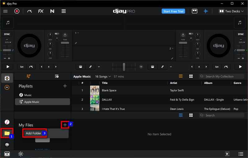 Djay Pro add folder