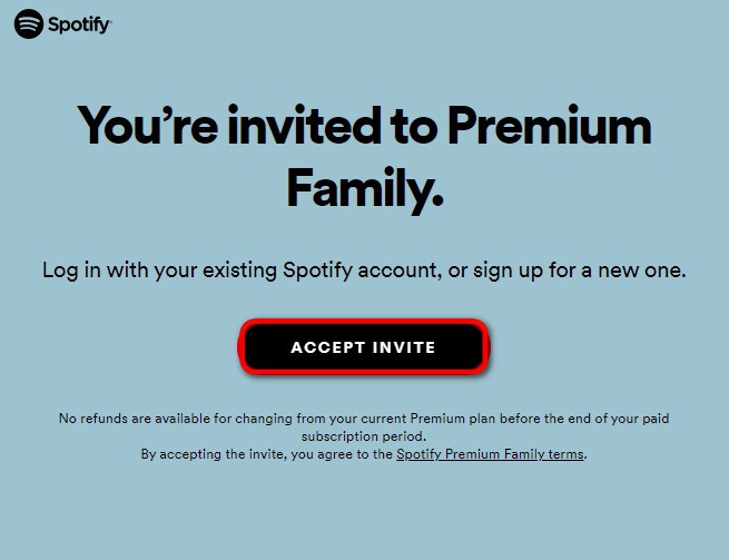 join Spotify premium family plan