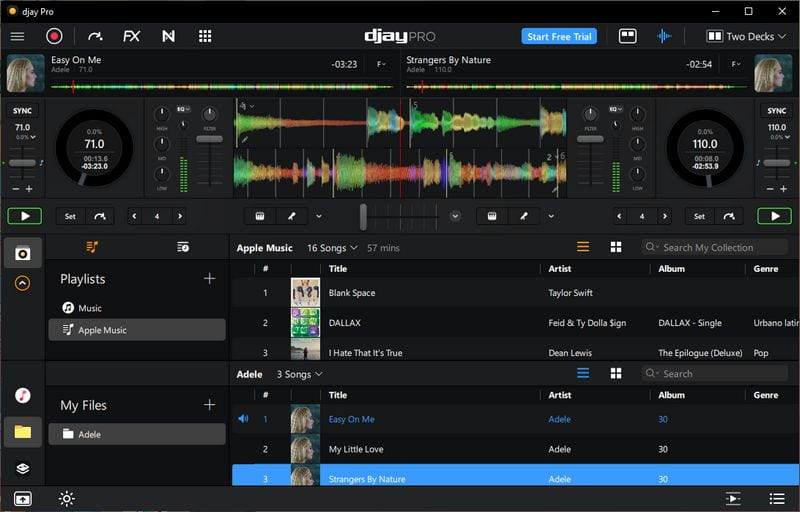Djay Pro mix apple music offline