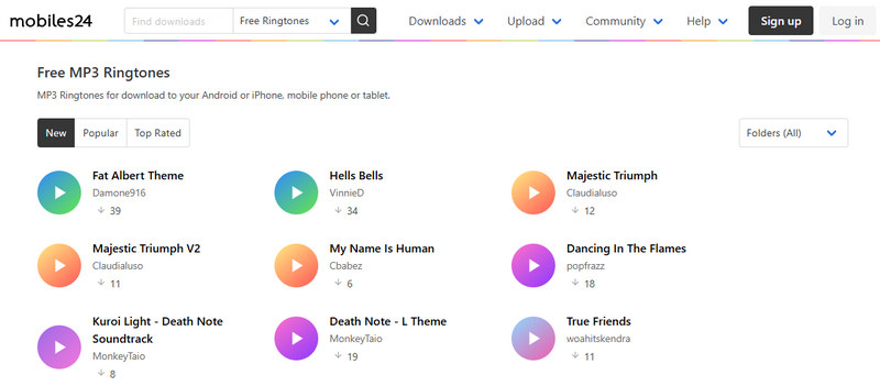 Mobiles24 Online Anime Ringtones Downloader