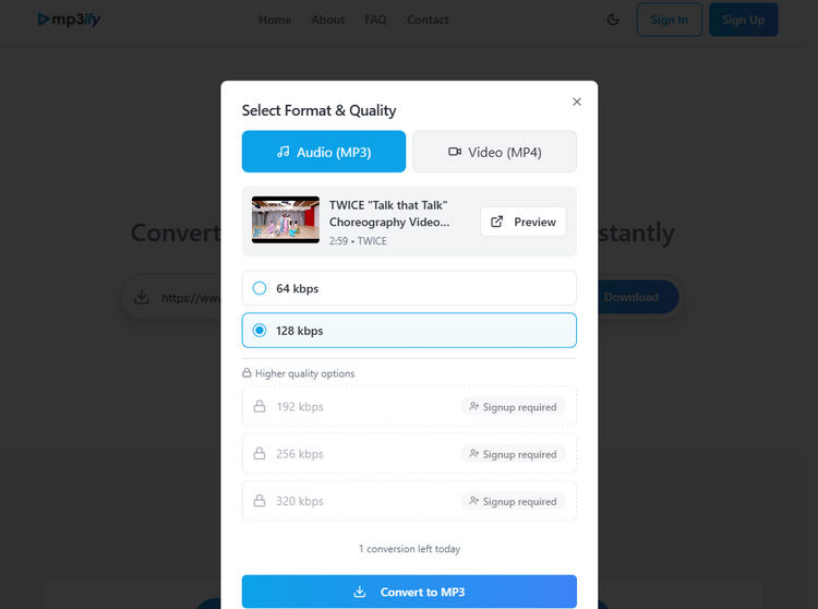 mp3ify YouTube to MP3 Converter