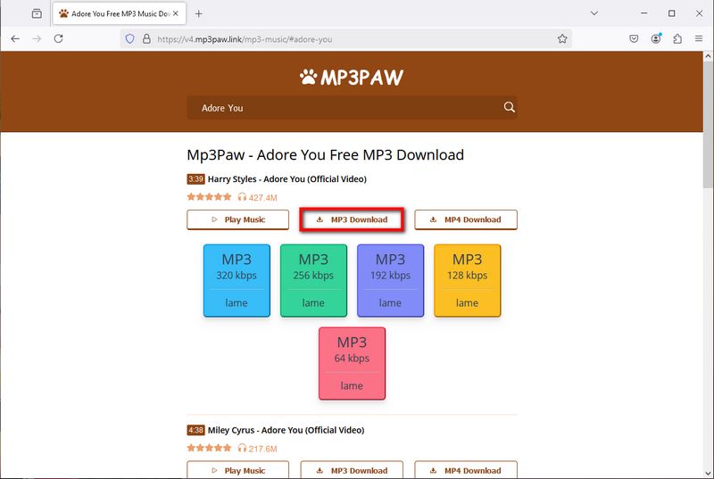 mp3paw website