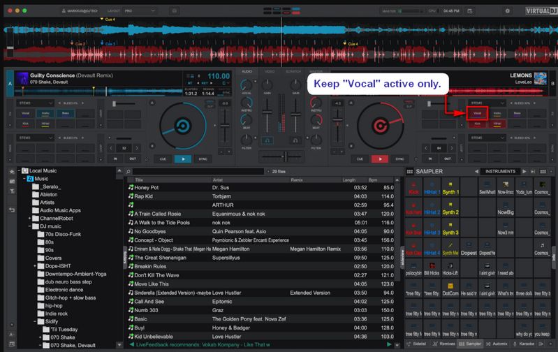 remove vocal on VirtualDJ