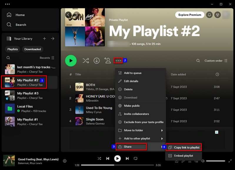 share Spotify playlists with others