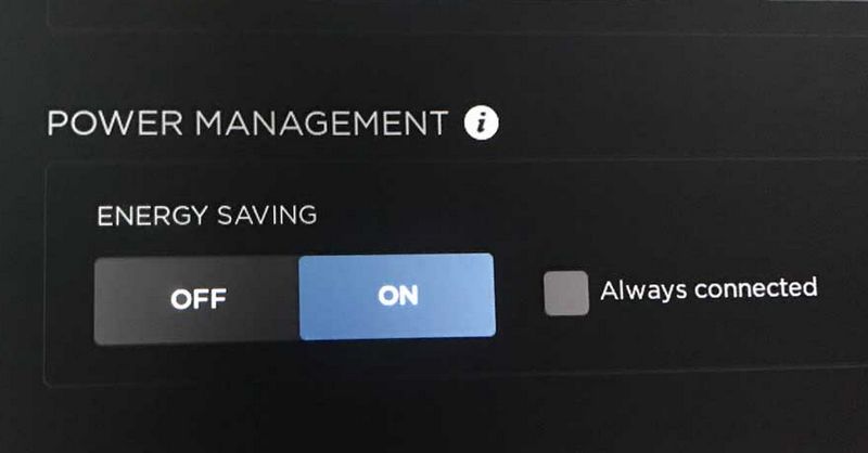 Tesla energy saving mode