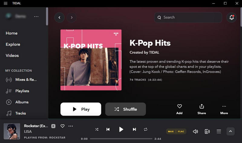 kpop music on tidal