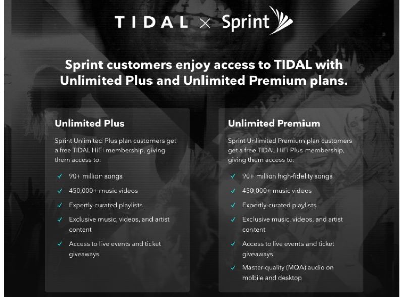 Get Tidal for free with Sprint