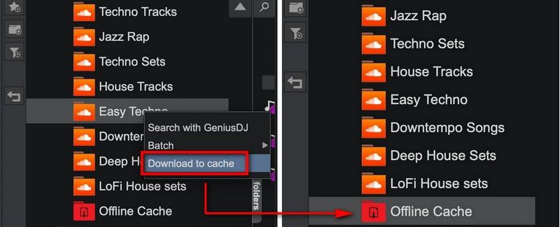 use soundcloud on virtualdj offline