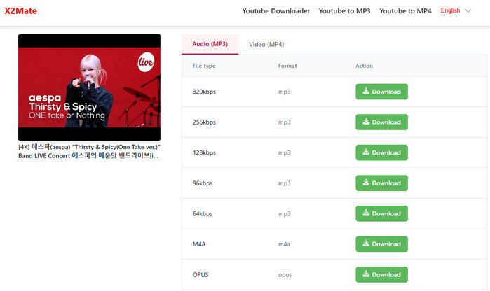 x2mate YouTube to MP3 Converter