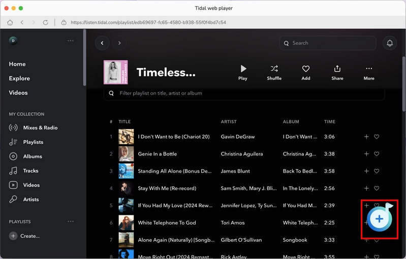 add tidal music to tunepat