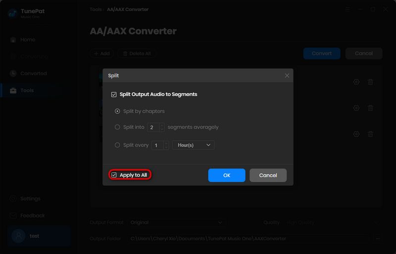 aax converter settings
