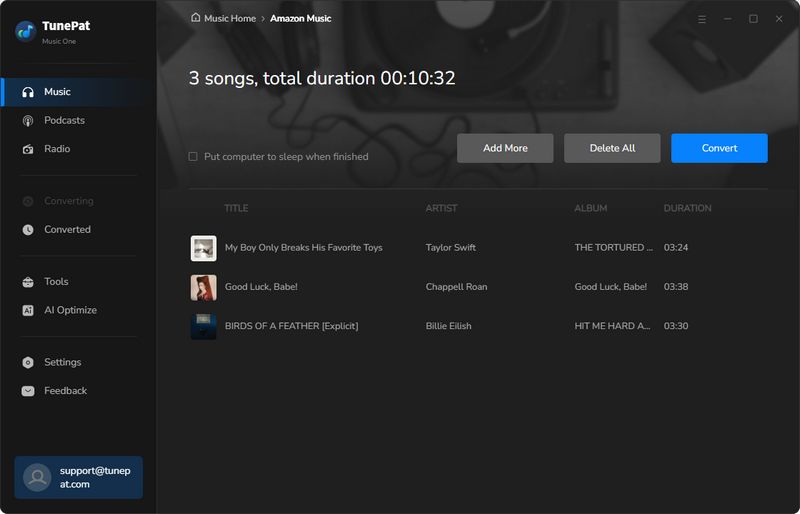 convert multiple Amazon music playlists