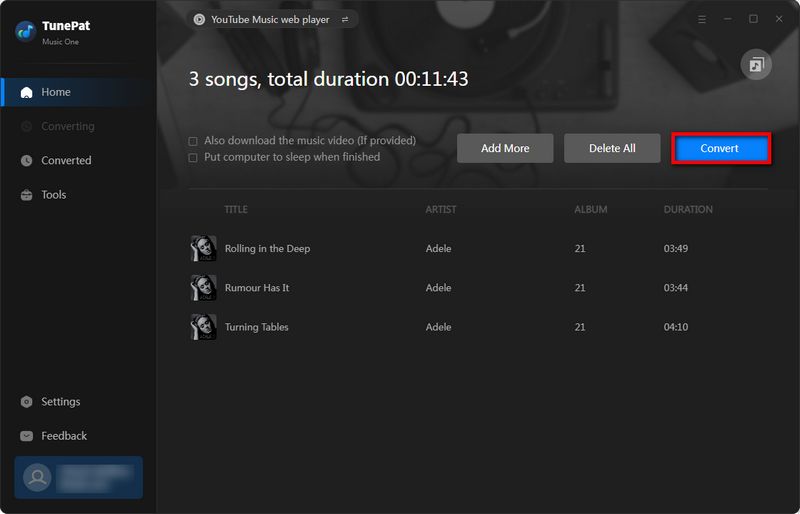 convert YouTube Music songs to mp3