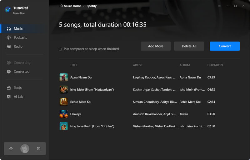 convert Hindi songs to MP3
