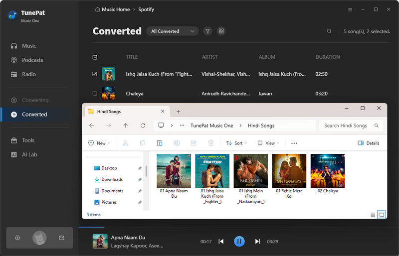 converted MP3 Hindi songs