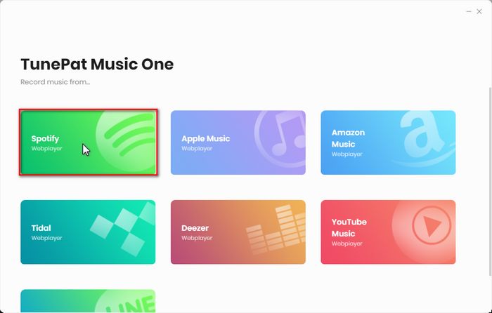 TunePat Music One convert Spotify