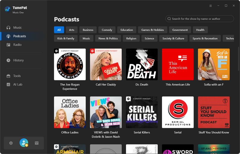find the podcast you want to download