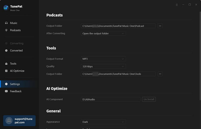 complete the podcast settings