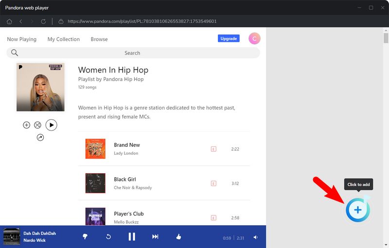 select pandora music to download