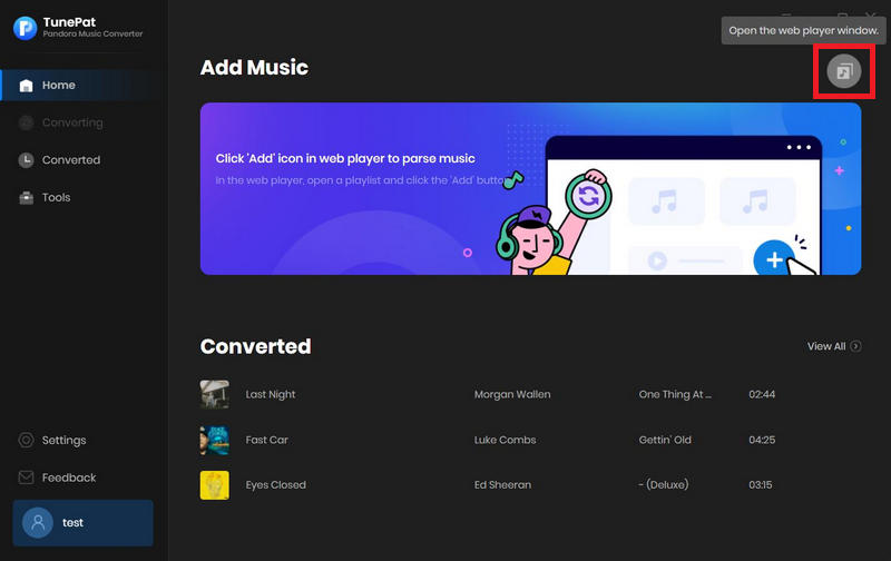 visit Pandora Music web player