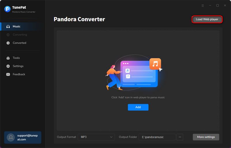 visit Pandora Music web player