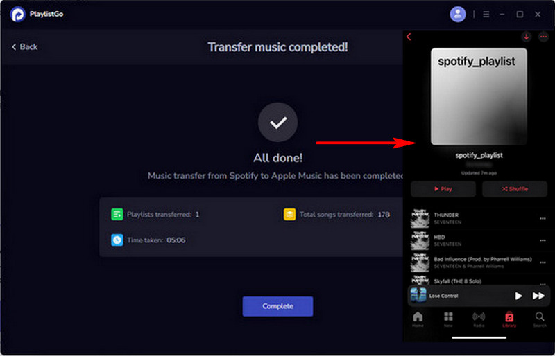 Spotify playlist imported to iTunes