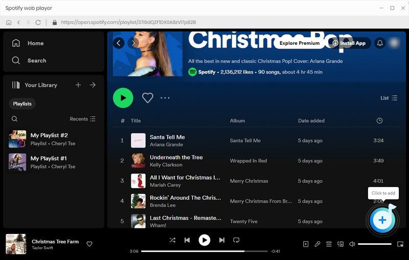 find Christmas playlist on spotify