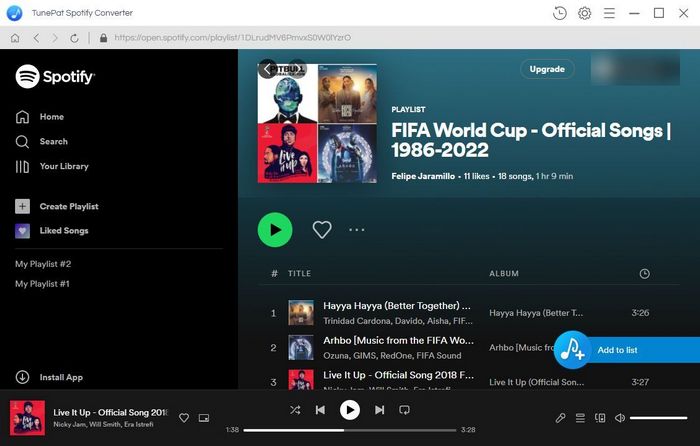choose world cup playlists to download
