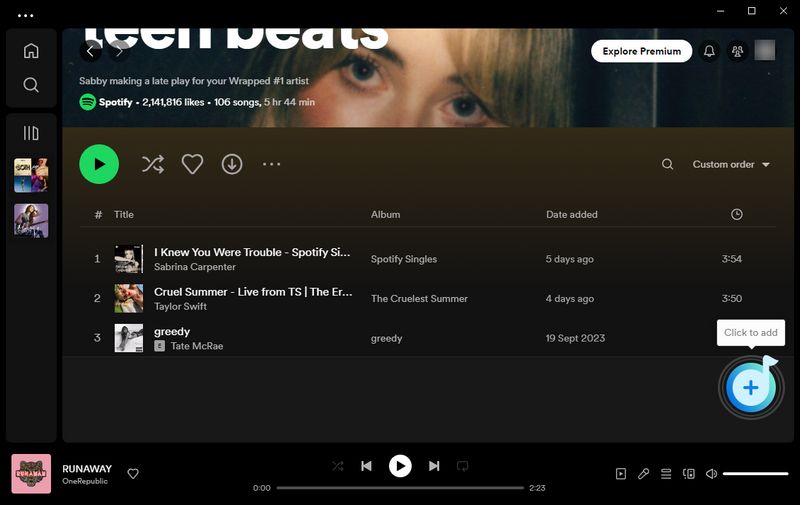 select Spotify Music to download