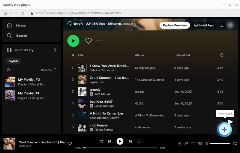 Add Spotify songs to TunePat