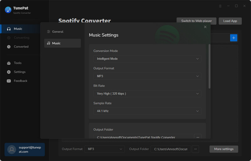 choose mp3 as the output format