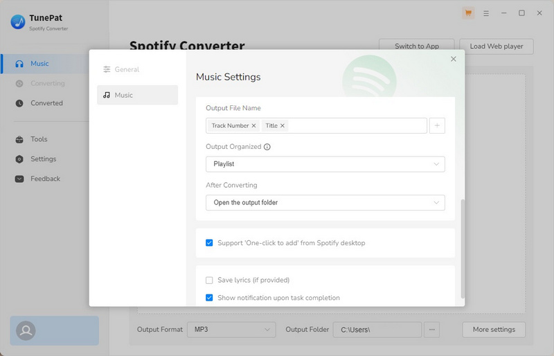 Customize output settings